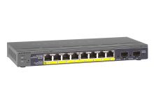 GS110TP NetGear ProSafe 8-Ports 10/100/1000Mbps Gigabit PoE Smart Switch with 2 Gigabit Fiber SFP Ports (Refurbished)