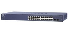 GS724TP-100NAS NetGear ProSafe 24-Ports 10/100/1000Mbps Gigabit PoE Smart Switch with 2 Combo Gigabit Copper/SFP Slots (Refurbished)