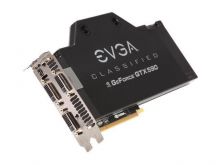 03G-P3-1599-A2 EVGA GeForce GTX 590 Classified Hydro Copper Quad SLI 3GB GDDR5 PCI Express 2.0 3x DVI/ Mini-Display Port/ Ready SLI Support Video Graphics Card